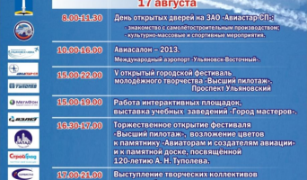 Мероприятия в День авиации 17 августа